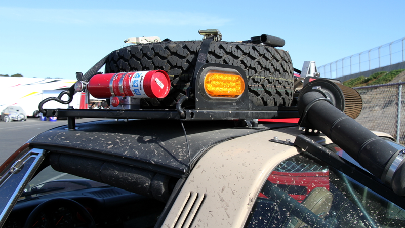 A roof rack for numerous “just in case” items.